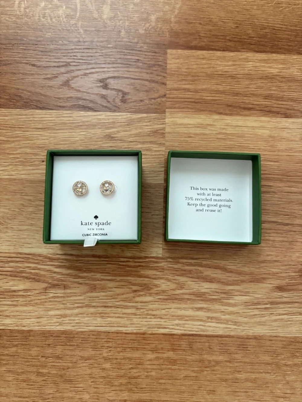 NIB Kate Spade New York Bright Ideas CZ Halo Round Stud Earrings